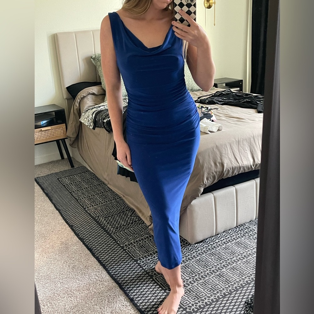 Zara formal midi blue dress